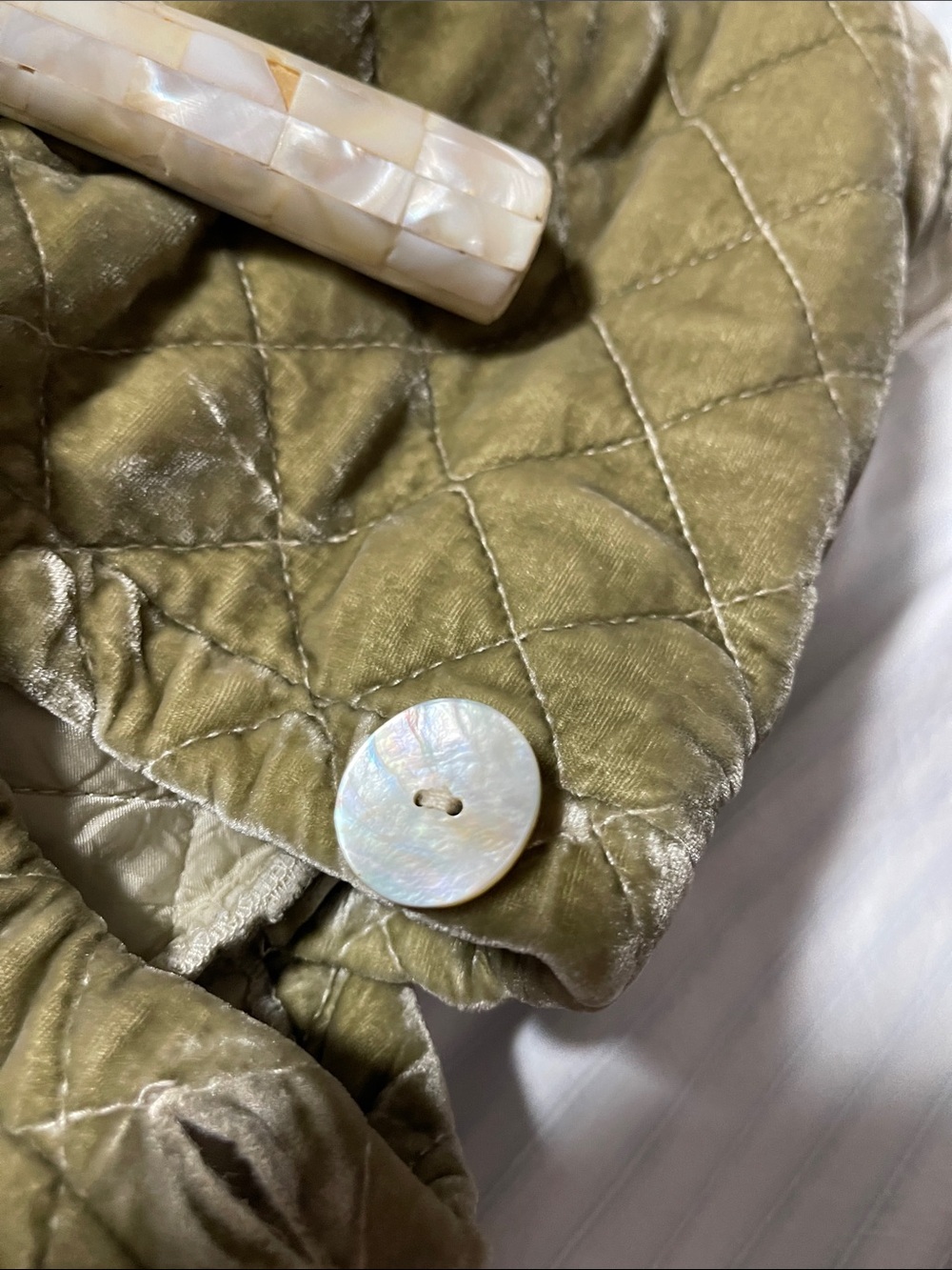 NWOT BELLA NOTTE silk and quilted velvet EURO SHAMS SAND  set of 2 - Picture 5 of 9